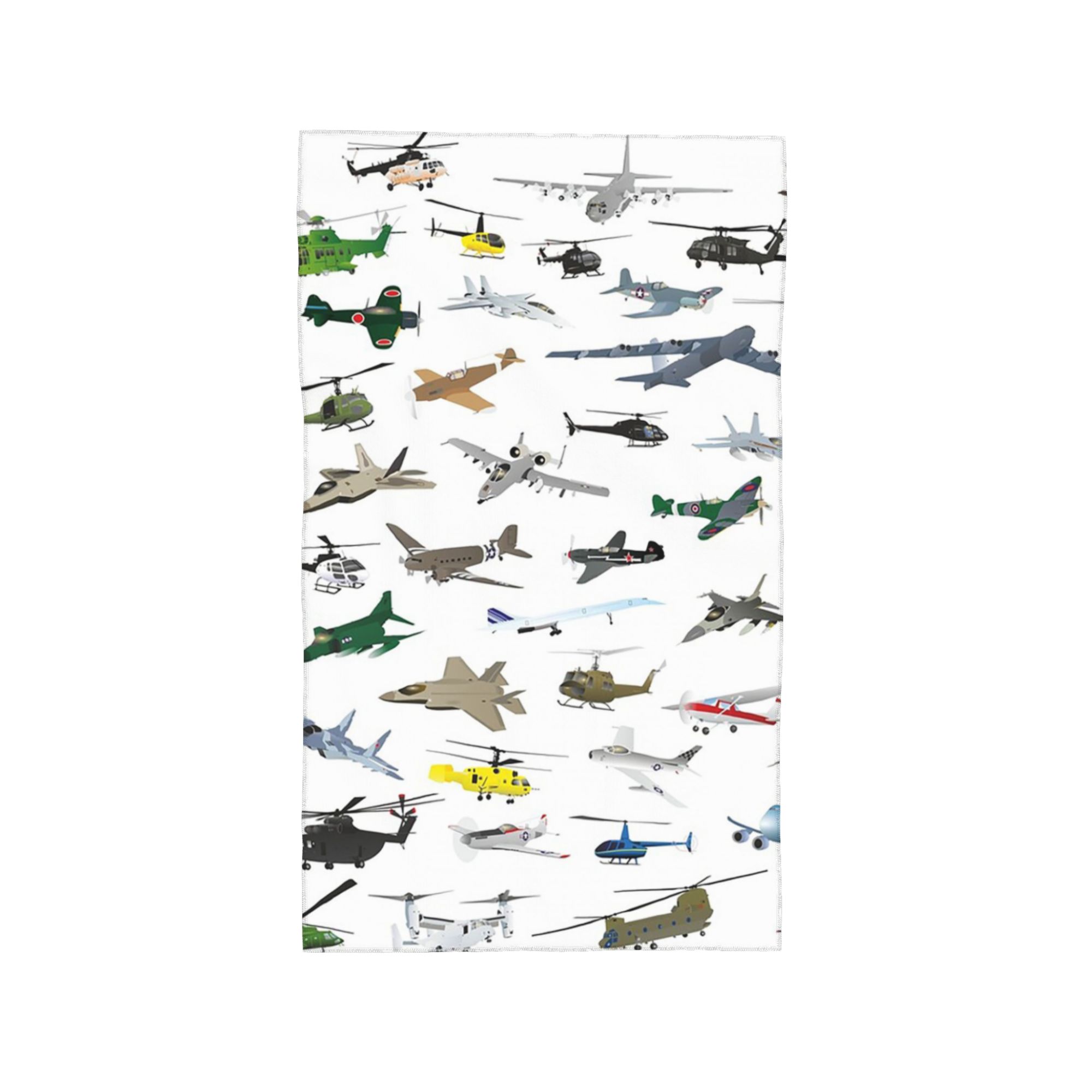 

Various Colorful Airplanes and Helicopters Soft Face Towel Quick Dry Pool Bath Cotton Towels Absorbent W40*H60(CM)