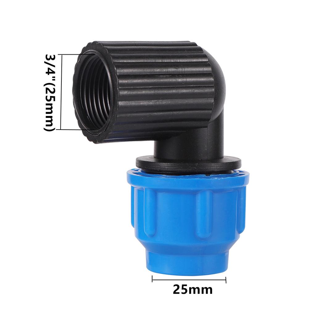 Female Thread 1/2" 3/4" 20/25/32mm Male Thread 1" Elbow Reducing Connector Garden Agriculture Irrigation PE elbow pipe connector