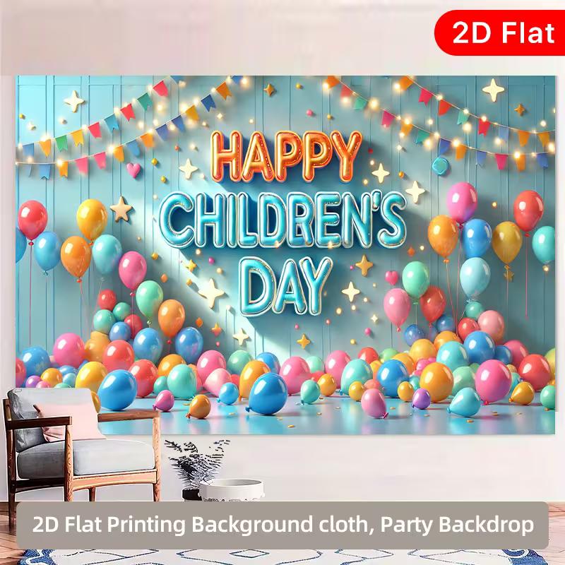 

2D Flat Children s Day Themed Background Cloth for Kids Photoshoot 47.2x31.5inch/120*80cm