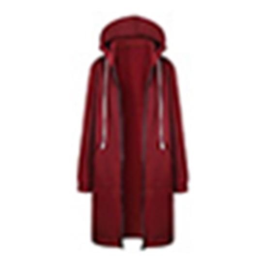 Chic Lady Solid Color z długim rękawem Casual Bluza z kapturem Płaszcz Zipper Outwear
