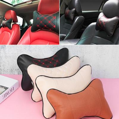 Fashion Leather Safety Cotton Car Seat Headrest Cushion Pad Restraint Head Neck Rest Pillow