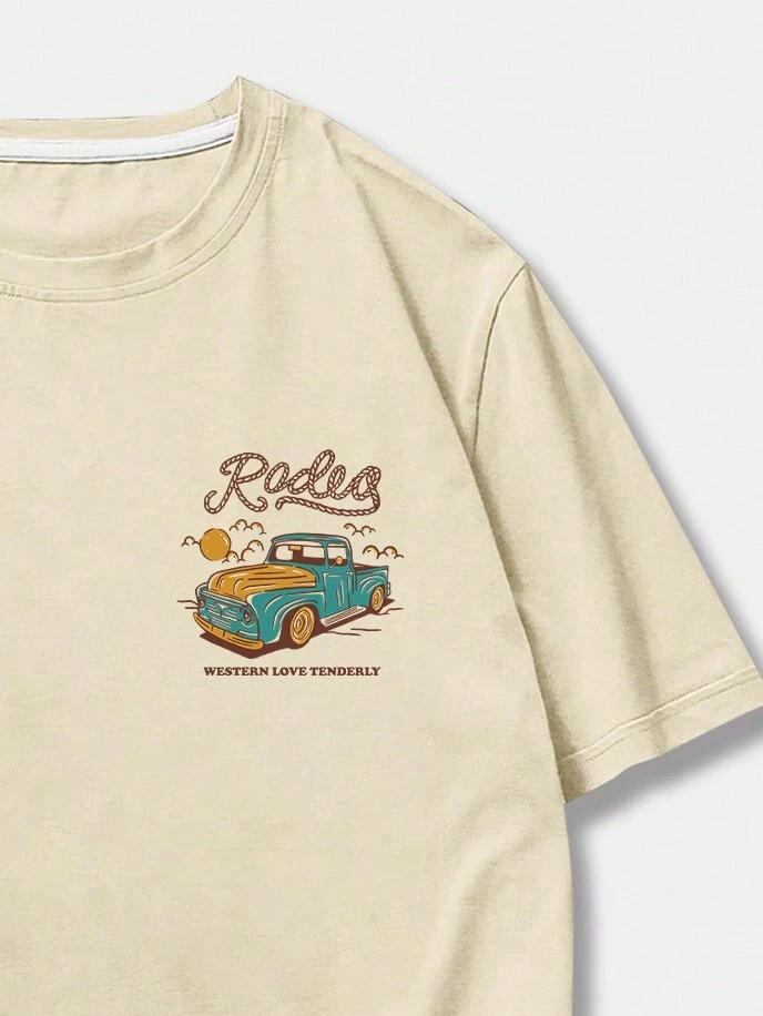 Rodeg Western Love Tenderly Romantic Desert Men T Shirt Fashion Cotton T-Shirts Oversized Streetwear Summer Breathable Tops