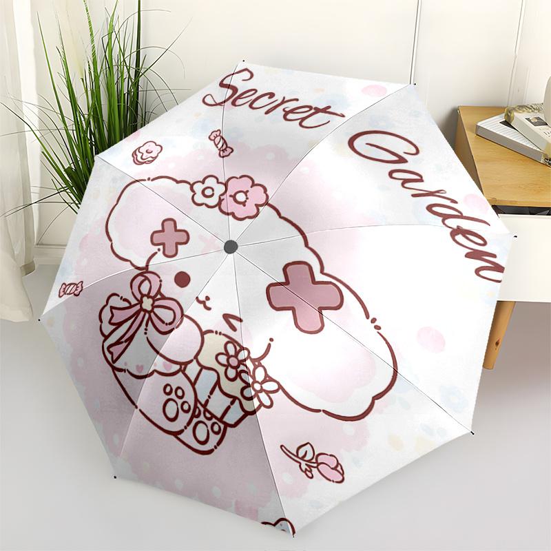 

1pc Secret Garden: Automatic Opening/Closing Umbrella with Convenient Three-Fold Design, 8-Bone Iron Frame, Outdoor Use, Perfect Gift for Fans, Travel