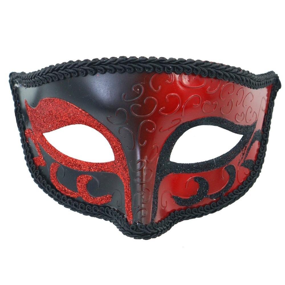 Half Face Cut Masquerade Eye Mask Rhinestone Embedded Side Flower Trim Mardi Gras Eyewear Soft Feather Accent Ribbon Tie Closure