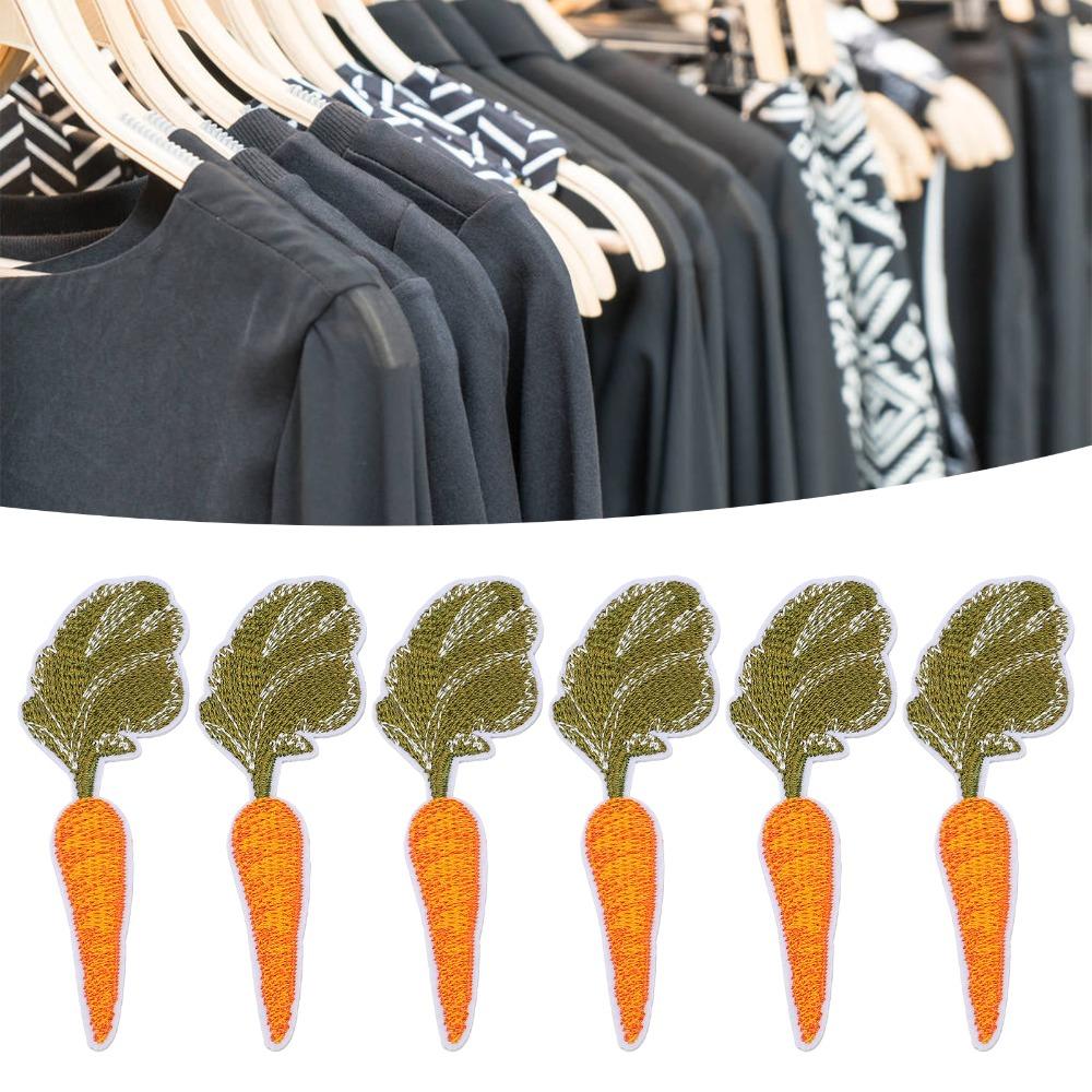 6pcs Carrot Pattern Iron on Patches Cotton Carrot Patches Sew on Patches  Backpacks