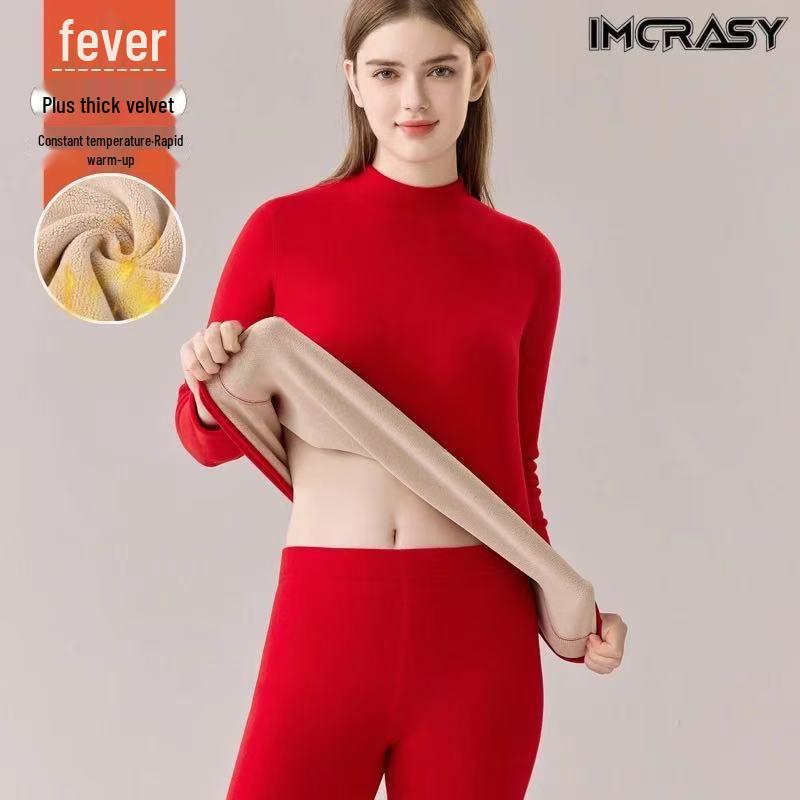 

Роскошный термокомплект из шерсти ягненка с высоким воротом для мужчин и женщин 3XL (120-135 jin)