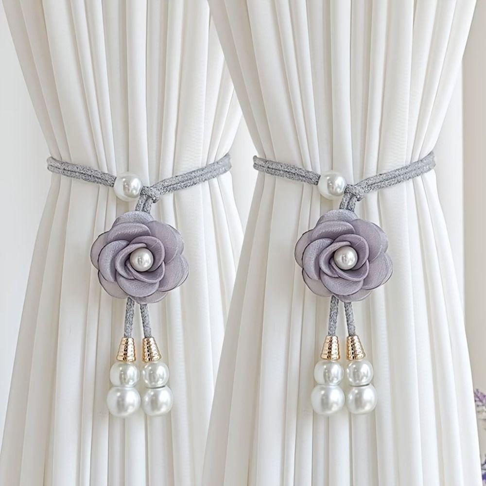 2Pcs Minimalist Floral Curtain Tiebacks Modern Curtain Holdbacks Hanging Ornament