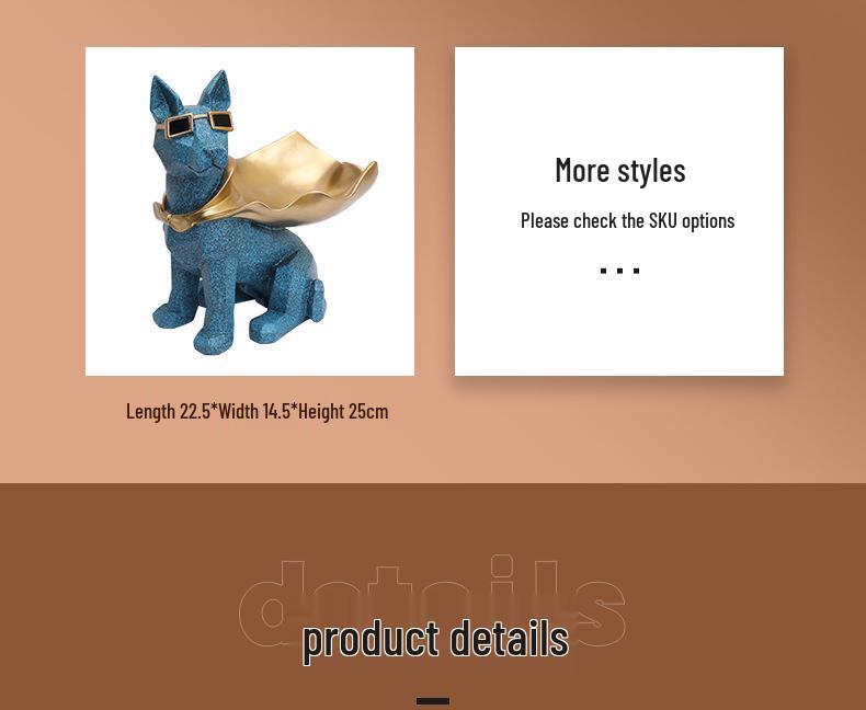 Nordic Doberman Trendy Glasses Desktop Ornament and Candy Storage for Entryway Shoe Cabinet Decor