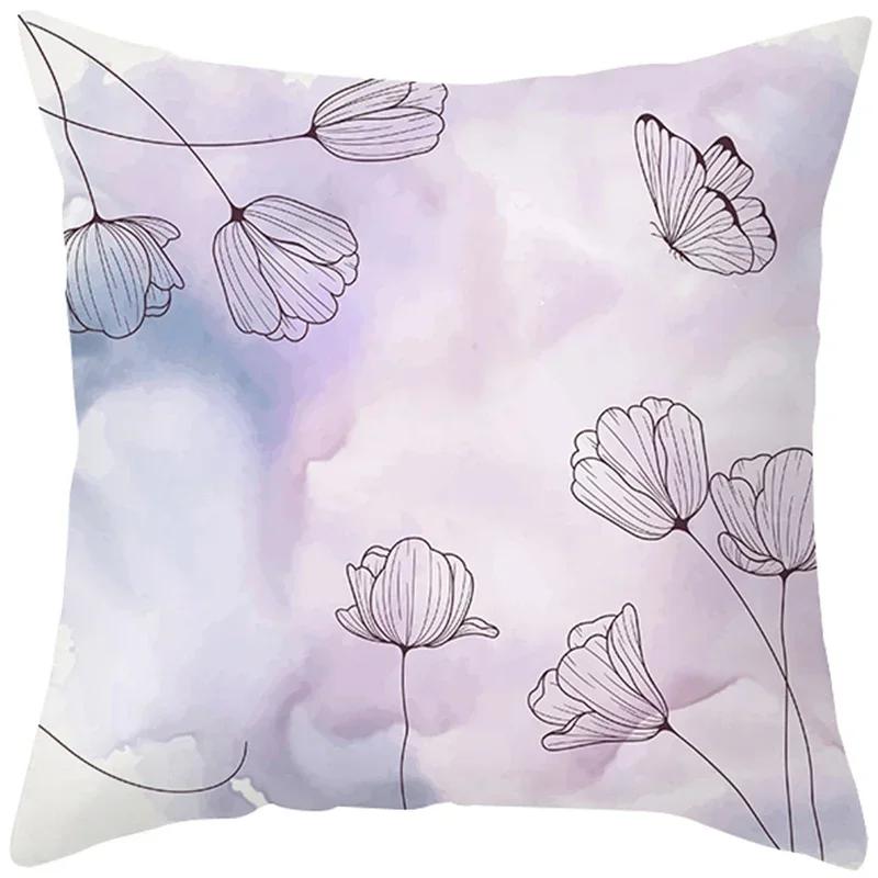 Leaf Throw Pillow Office Sofa Spring Home Decor case Square Flower Cushion Cover