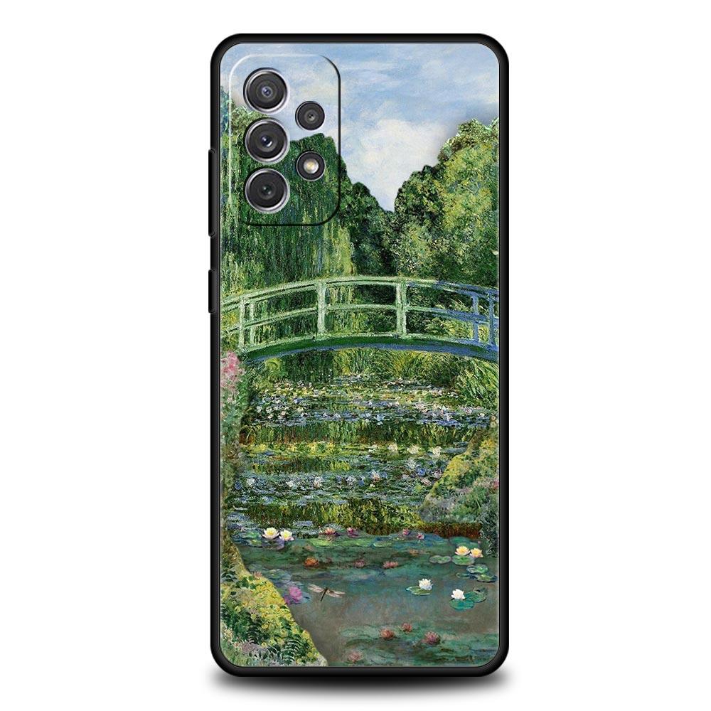 Claude Monet Garden Paint Art Case for Samsung A17 A13 A15 A25 A35 A51 A55 A71 A21S A11 A31 A41 A23 A53 A73 5G A03S A05s Cover