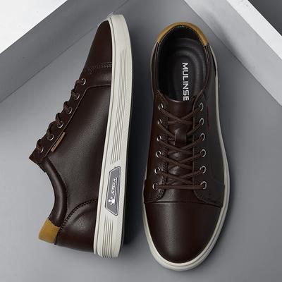 Fashion Men's Outdoor Casual Leather Shoes Genuine Leather Shoes Antiskid Outdoor Skateboard Footwear Classic Tenis Masculino Sneakers