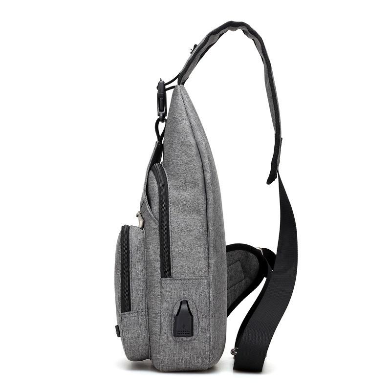 Versatile Crossbody Shoulder Bag For Men With External Usb Port And Front Pocket