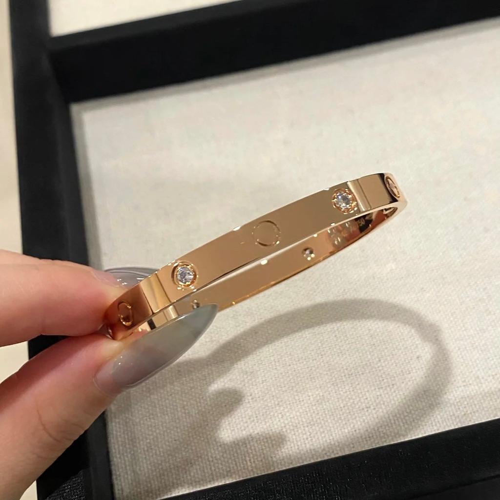V Gold CNC High Version Love Bracelet Narrow Medium Wide Version New Women's Thick Plated 18K Rose Gold Couple Bracelet