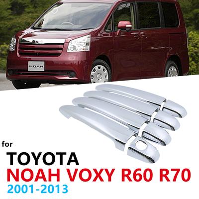 Ensemble de Garnitures de Couvercles de Poignées Chromées pour Toyota Noah Voxy NAV1 R60 60 R70 70 MK1 MK2 2001~2013 Accessoires Autocollants Style de Voiture 2002