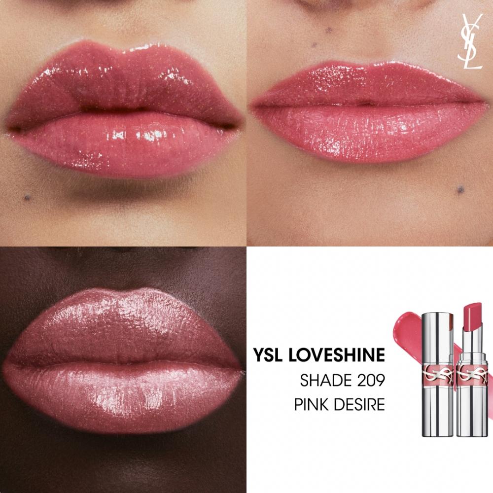 Yves Saint Laurent Ysl Loveshine Lippenöl-Stift 0,11 Unzen 209 Pink Desire Warmes Perlmutt-Rosa