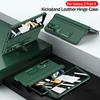 With Front Screen Glass For Samsung Z Fold 4 Cases Leather Hinge Holder Cover For Samsung Galaxy Z Fold 4 5g Case Stand Capa