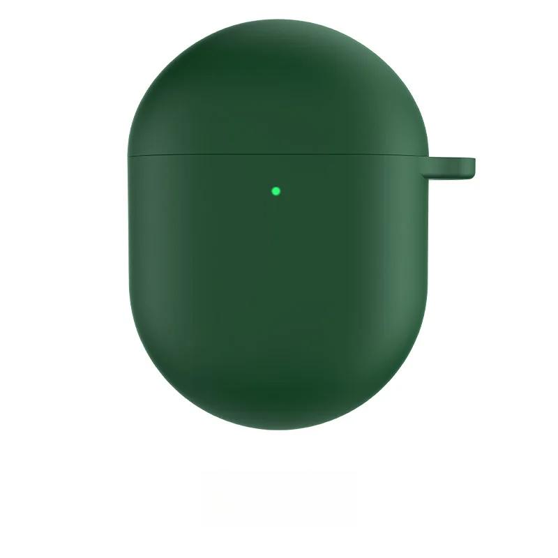 

Для XiaoMi Redmi buds 4 Захисний чохол для навушників Силіконовий чохол Cute Cover Silicone Pure color Cover for XiaoMi Redmi buds 4 For RedMi Buds 4 опівночі зелений колір