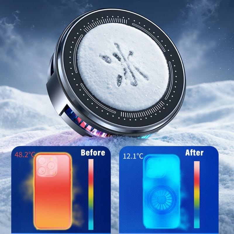 Adjustable Car Air Vent Phone Mount Magnetic Semiconductor Cooling 3 Speed Power Control for 4-7Inch Smartphones