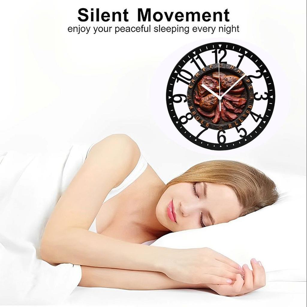 25cm Circular Iron Wall Clock with a Bluetooth Symbol