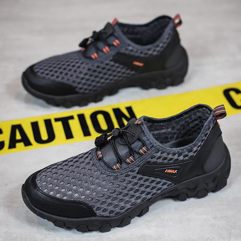 

2025 лето сетчатые повседневные мужские туфли дышащие альпинистские туфли обувь для активного отдыха полые туфли для вождения обувь для внешней торговли 44 темно-серого