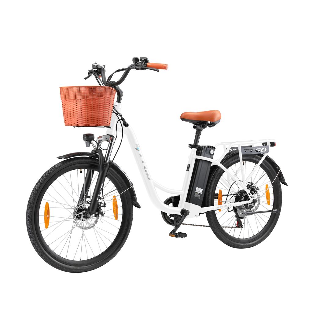 TTGO YY-26ST černobílý motor 250 W + odnímatelná baterie 36 V 14,5 Ah, pneumatiky 26 * 1,75 palce, Ximano 6stupňové městské silniční elektrické kolo s rychlostí 25 km/h