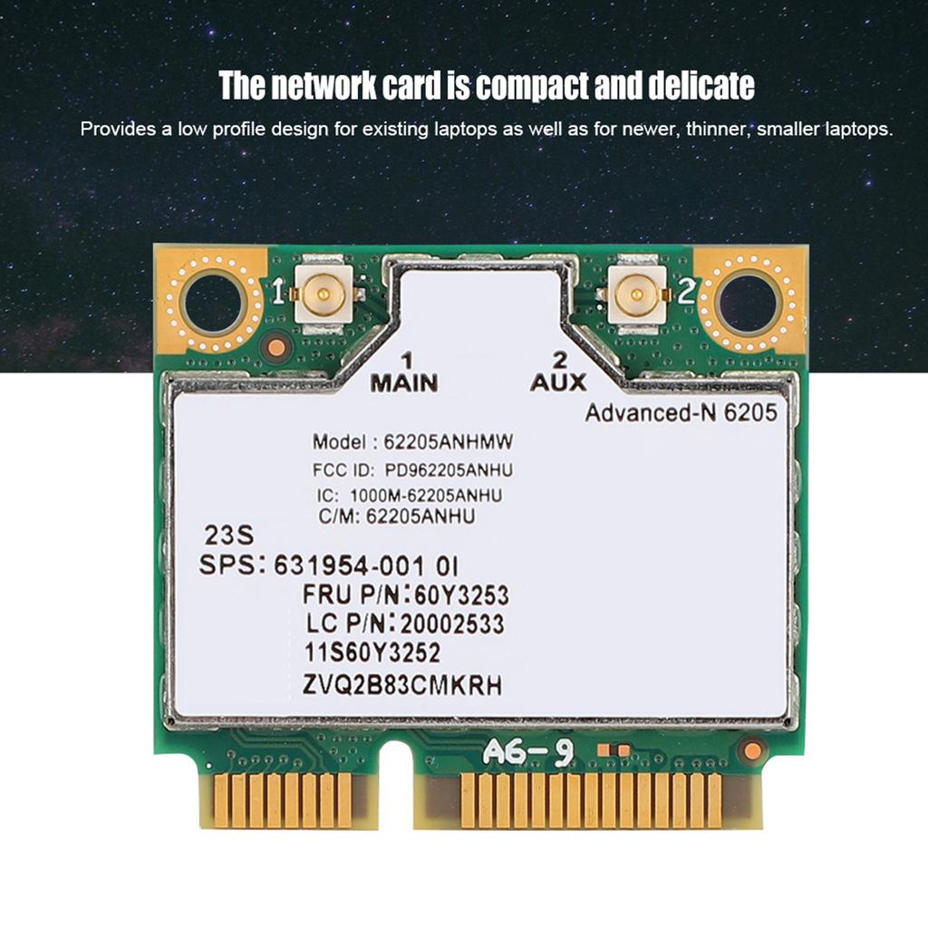 300Mbps for Intel Wireless N 6205 Mini PCI E Network Card for Thinkpad Laptop