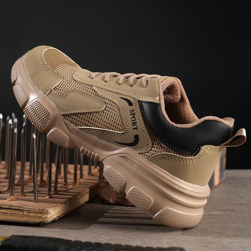 

Men s Breathable Construction Boots Lightweight & Durable New Safety Work Shoes Steel Toe Anti-Smash Anti-Puncture 45