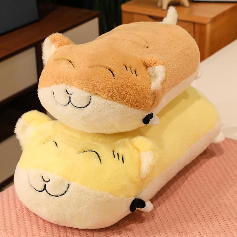 Cute Cute Bread Puppy Dog Throw Pillow Plush Toy Lying Dog Doll Home Sofa Pillow Doll