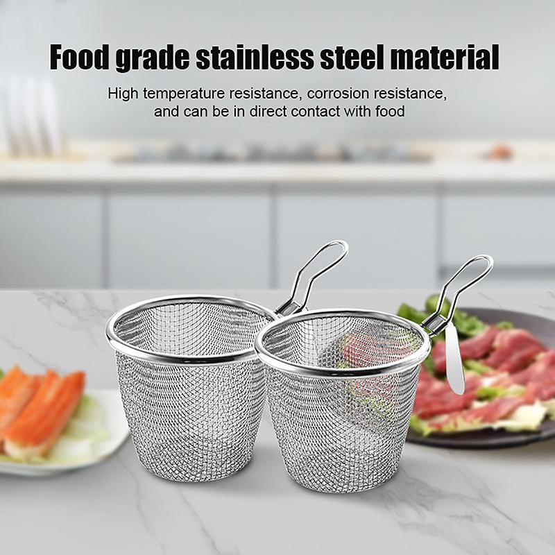 Stainless Steel Mesh Net Strainer Basket Colander  Pot Boil Food Colander To Strain Rinse Fry Steam Cook Vegetables Pasta