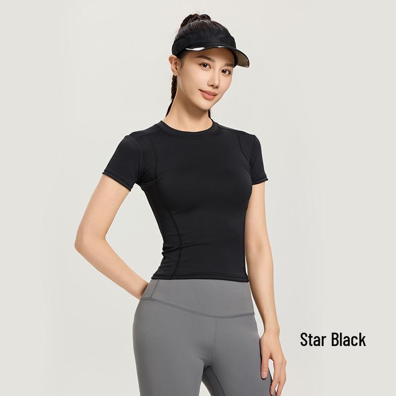 Damen Schnelltrocknendes Atmungsaktives Yoga-Set: Kurzarm-Top & Leggings