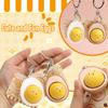 Chaveiro Clicker de Gema de Ovo Desenho Animado Meio Ovo Botão de Descompressão Argola de Chaveiro Decoração para Pendurar em Mochila Lancheira Pingente de Bolsa Porta-Moedas