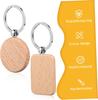 1/5pcs Rounded-Rectangle Wood Keychains Blanks DIY Painting Wooden Key Chain Blanks Unfinished Wooden Key Ring Key Tag Gifts