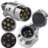 European Standard 12V 7-Pin Aluminum Trailer Plug & Tail Light Adapter