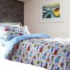 Car Trucks Diggers Cartoon Pattern 3d Digital Printed Bed Set With Polyester Cotton For Kids Bedroom Decor