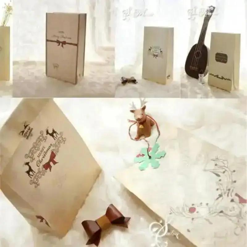 Holiday Cookies Present Kraft Paper Bag Luxury Wedding Bags Wedding Candy Gift Baging Party Random Designs Vintage Style Papers