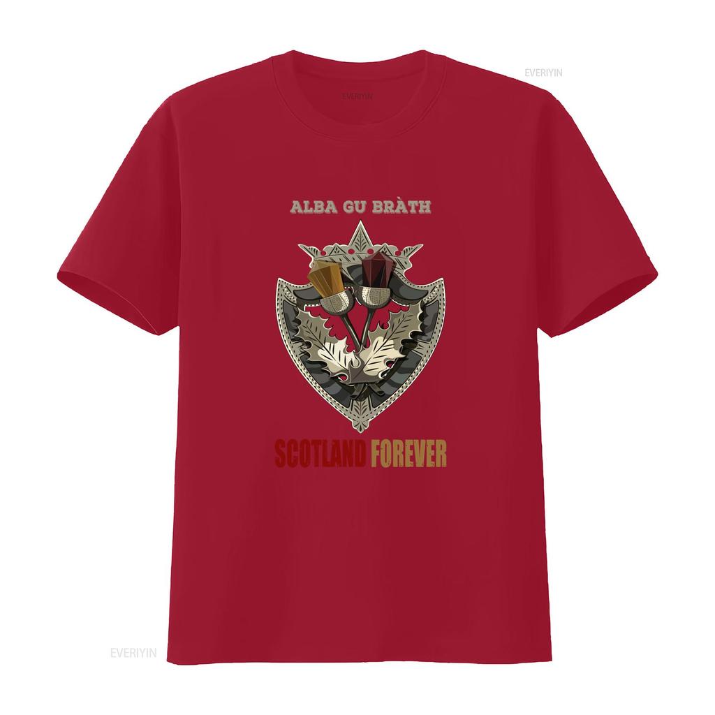 Alba Gu Bràth Scotland Forever T Shirt 6319 Scottish Thistle Shield Design for Patriotic Style Vintage Washed Homme Comfortable