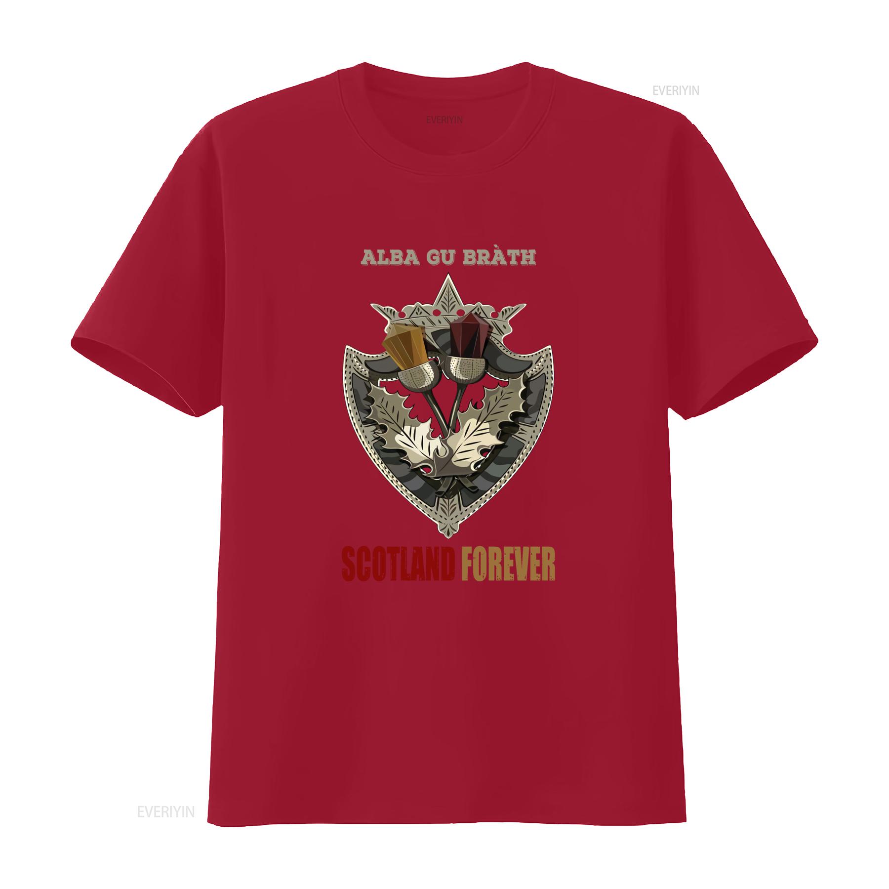 Alba Gu Bràth Scotland Forever T shirt 6319 Scottish Thistle Shield Design for Patriotic Style vintage Washed homme Comfortable S
