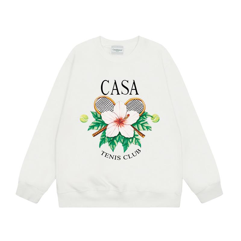 Casa spring and summer fantasy door starry sky castle casa letter long sleeve crew neck sweater couple T-shirt men and women couples
