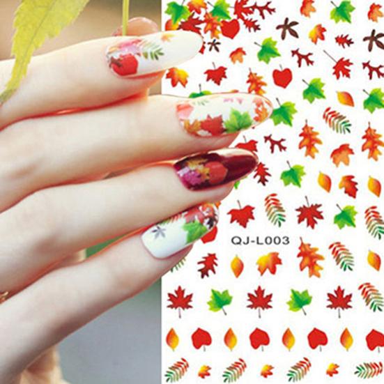 Maple Leaf Flower Butterfly Manikúra Nail Art Decal Samolepky Tipy Dekorace