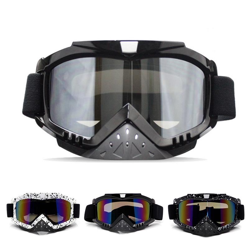 Motocross Ski Glasses Goggle with Nose Guard Dark Gray Silver Print Outdoor Sport Ski Goggles Windproof Glasses