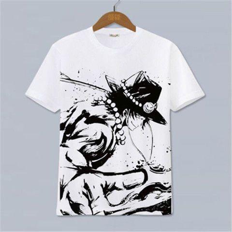 One Piece Luffy Ace Anime Tshirt Peripheral Cotton Tshirt Unisexs and Womens Cartoon Shortsleeved Y2K Street Tops Clothing 2026