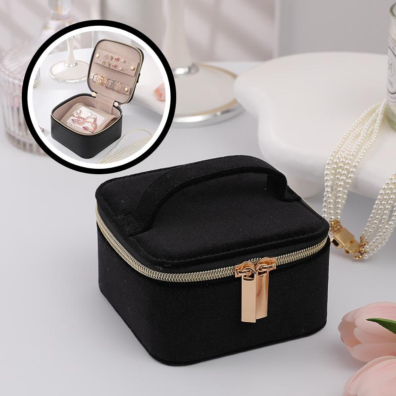 Multi Colored Hand-held Jewlery Box Necklace Set Storage Bag Earring Ring Bracelet Earring Jewelry Boxes Organizer чёрный