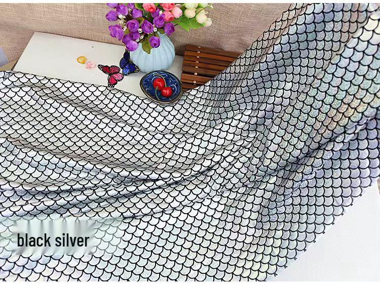 Iridescent Mermaid Fabric: Fish Scale, Laser, Stretch, Ideal for Costumes & Stage Decor