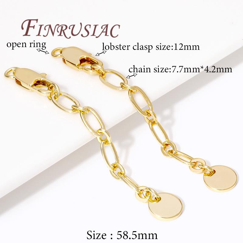 18K Gold Plated Extension Extender Tail Chains with Lobster Clasps For Jewelry Making,Connectors For Bracelets Accessories DIY