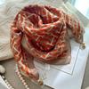 Spring & Autumn Silk Scarf: High-End Korean Style, Magnetic Buckle, Neck Protection, Versatile Temperament, Women's Square Scarf