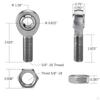 Heim Joint Rod End Set Left and Right Thread Hinge Joints Alloy Auto Accessories Sturdy Repair Part