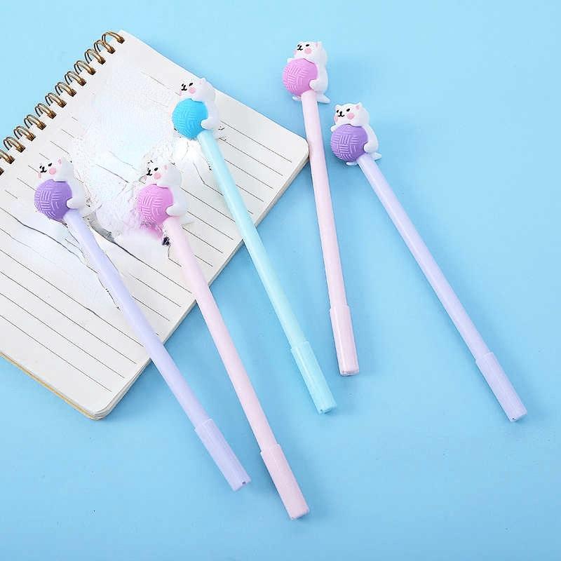 1 PCS Cute Creative Cat 0.5mm Cartoon Kawaii Stationery Office School Supplies Kids Gifts Gel Pens