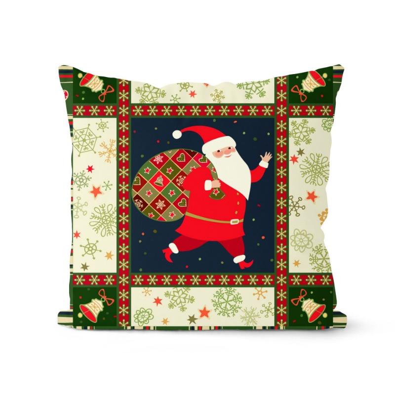 

Christmas Pillowcase Printed Christmas Tree Snowman Santa Home Sofa Cushion Cover 45 * 45Cm