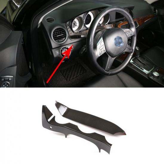 For Mercedes Benz C Class W204 Carbon Fiber Style Dashboard Display Frame Cover