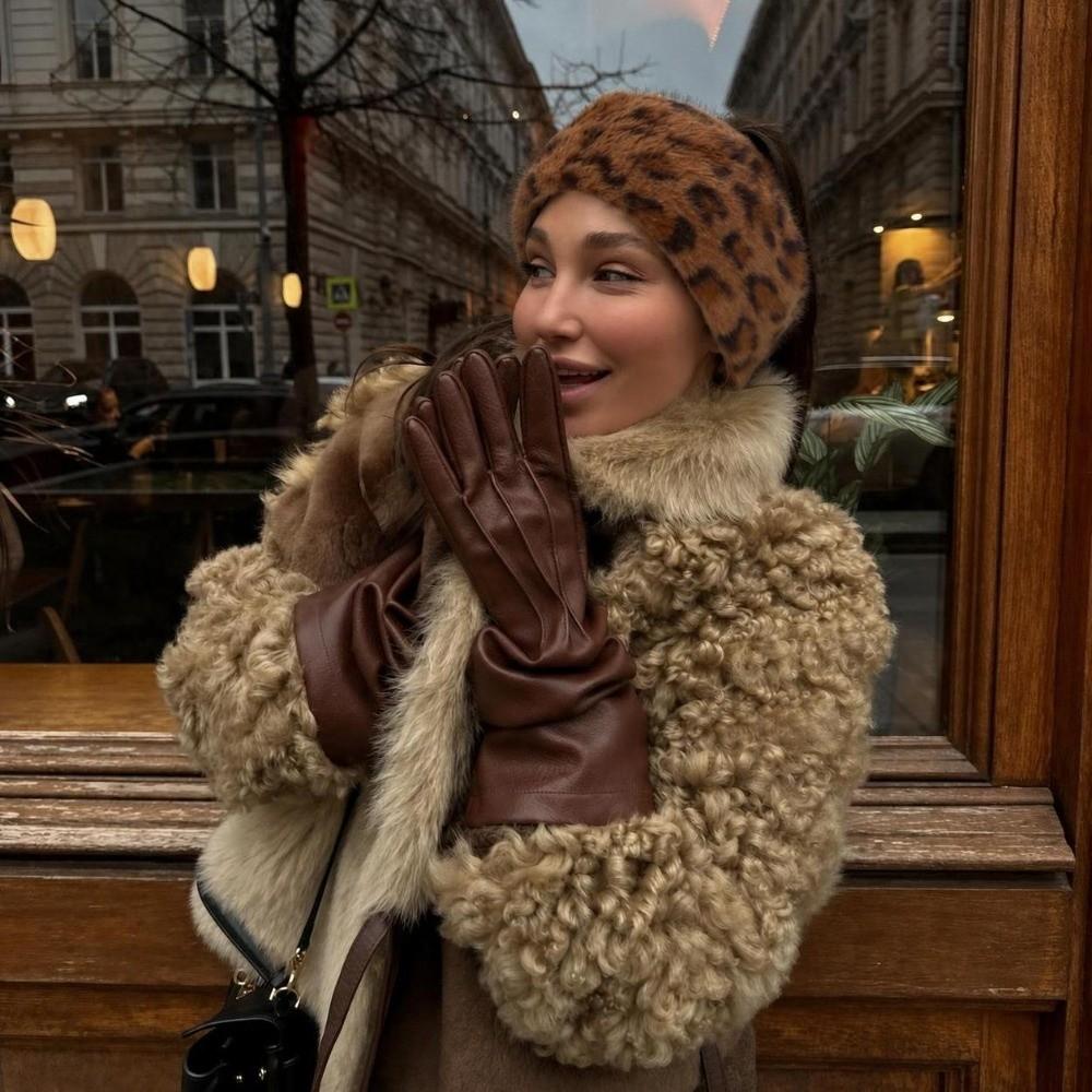 Soft Plush Headwraps Elastic Wide Warm Thick Hairband Fashion Leopard Fur Headbands Outdoor Sports